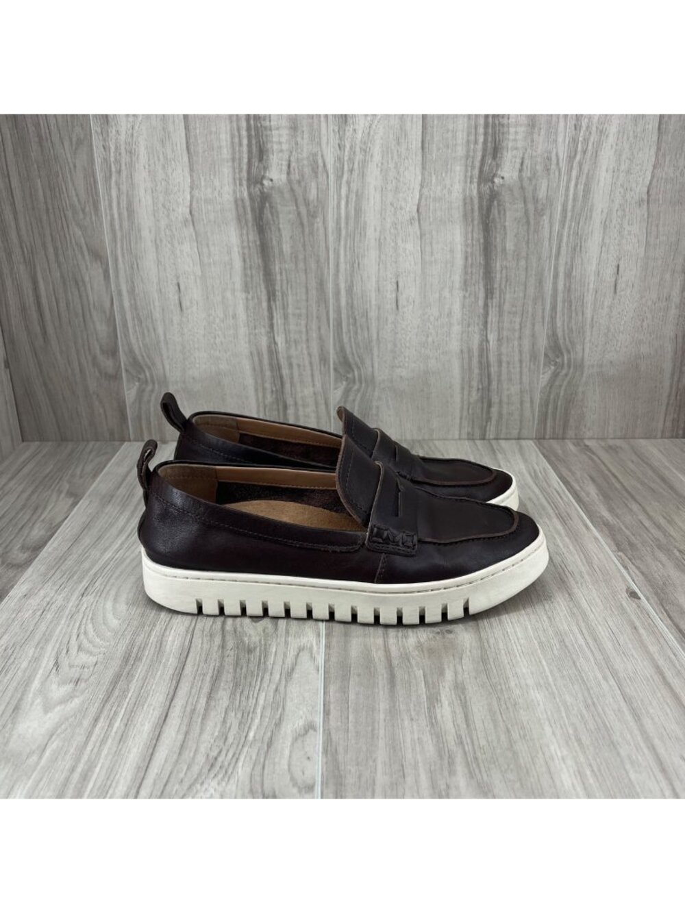 Vionic Loafers Womens 6.5 Uptown Brown Leather Slip On Comfort Shoes